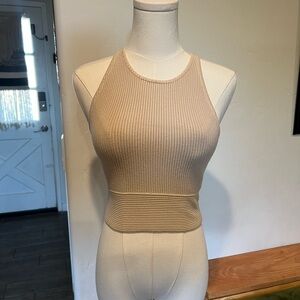House of Harlow 1960 Ribbed Tan Tank Top